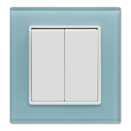 Выключатель двухклавишный Vesta-Electric Exclusive Blue голубой FVK050101SIN