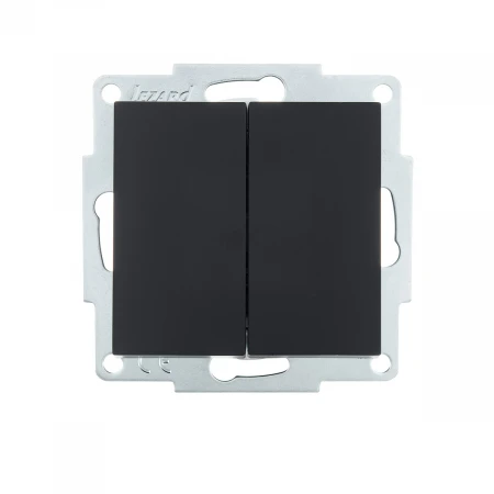 Выключатель двойной Lezard Vesna черный 742-4288-101