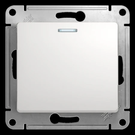 Выключатель одноклавишный Systeme Electric Glossa 10A 250V с подсветкой белый GSL000113