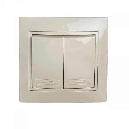 Выключатель двойной Lezard Mira кремовый со вставкой 701-0303-101