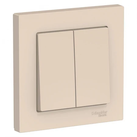 Выключатель двухклавишный Systeme Electric AtlasDesign 10A 250V бежевый ATN000252