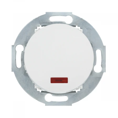 Переключатель LK Studio одноклавишный на два направления (схема 6L) с индикатором 16 A, 250 B (белый) Vintage 880404-1