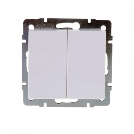 Выключатель двойной Lezard Rain белый 703-0288-101