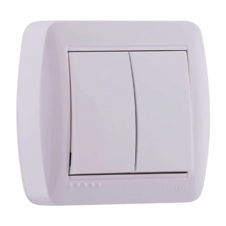 Выключатель двойной Lezard Demet белый 711-0200-101