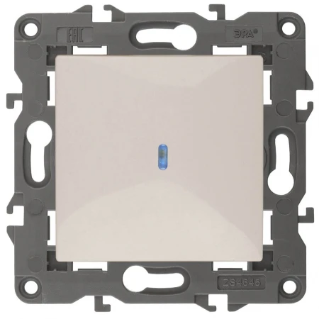 Выключатель одноклавишный с подсветкой ЭРА Elegance 10AX 250V 14-1102-02 Б0034216