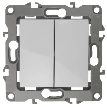 Выключатель двухклавишный ЭРА 12 10AX 250V 12-1004-01 Б0014651