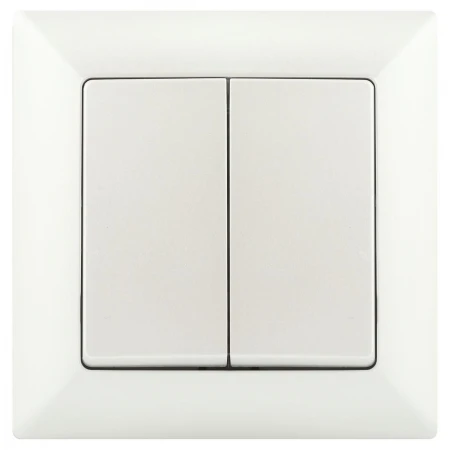 Выключатель двухклавишный ЭРА Intro Solo 10A 250V перламутровый 4-104-06 Б0053590