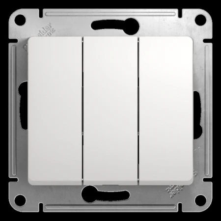 Выключатель трехклавишный Systeme Electric Glossa 10A 250V белый GSL000131