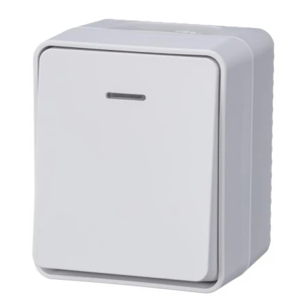 Выключатель одноклавишный Systeme Electric AtlasDesign 10A 250V с подсветкой белый ATN540113