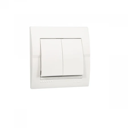 Выключатель двойной Lezard Deriy белый 702-0202-101