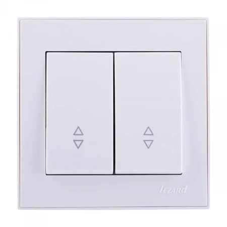 Выключатель проходной двойной Lezard Rain белый 703-0202-106