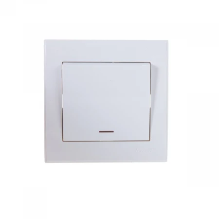 Выключатель с подсветкой Lezard Rain белый 703-0202-111