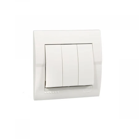 Выключатель тройной Lezard Deriy белый 702-0202-109