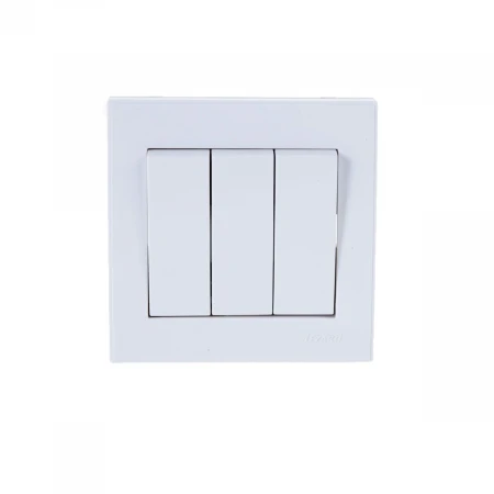 Выключатель тройной Lezard Rain белый 703-0202-109