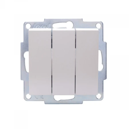 Выключатель тройной Lezard Vesna белый жемчуг 742-3088-109