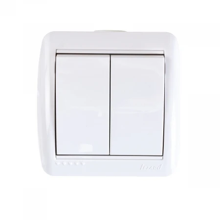 Выключатель двойной Lezard Nata белый 710-0200-101