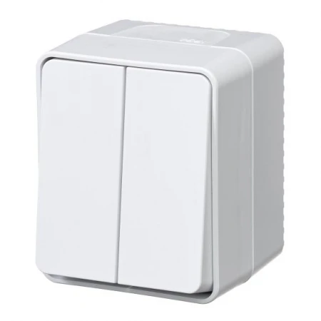 Выключатель двухклавишный Systeme Electric AtlasDesign 10A 250V белый ATN540151