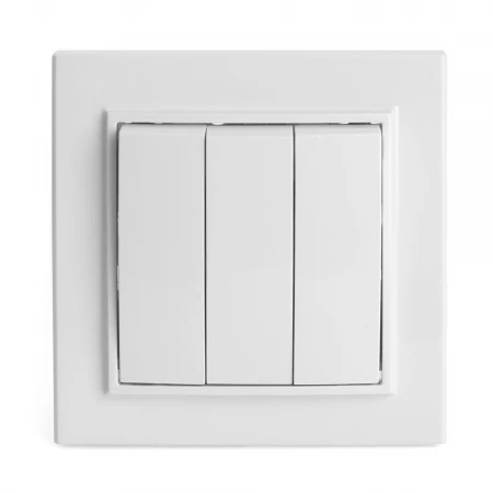 Выключатель трехклавишный Stekker Эрна белый PSW10-9007-01 39922