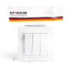 Выключатель трехклавишный Stekker Эрна белый PSW10-9007-01 39922 Выключатель трехклавишный Stekker Эрна белый PSW10-9007-01 39922