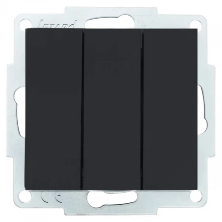 Выключатель тройной Lezard Vesna черный 742-4288-109