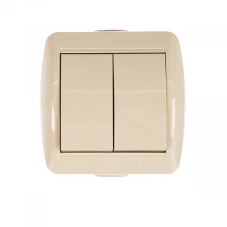 Выключатель двойной Lezard Nata кремовый 710-0300-101
