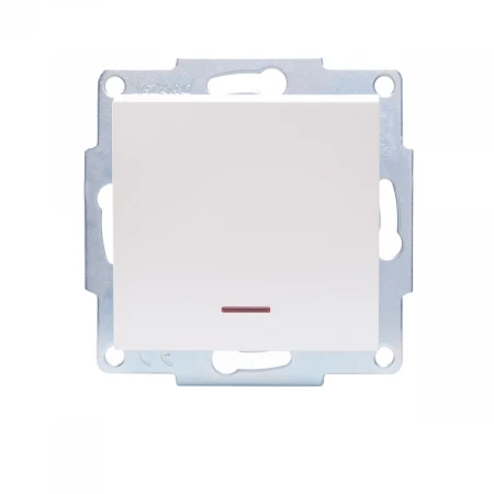 Выключатель с подсветкой Lezard Vesna белый жемчуг 742-3088-111