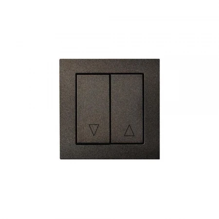 Выключатель жалюзи двухклавишный Liregus Epsilon антрацит 28-1101