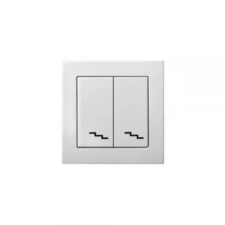 Переключатель двухклавишный Liregus Epsilon белый 28-010