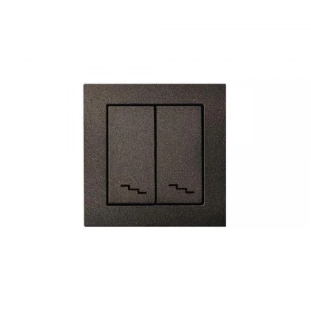 Переключатель двухклавишный Liregus антрацит 28-109