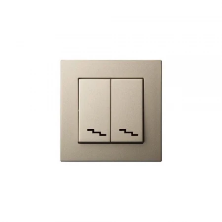 Переключатель двухклавишный Liregus шампань 28-304