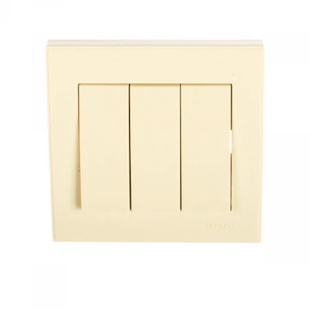 Выключатель тройной Lezard Rain кремовый 703-0303-109
