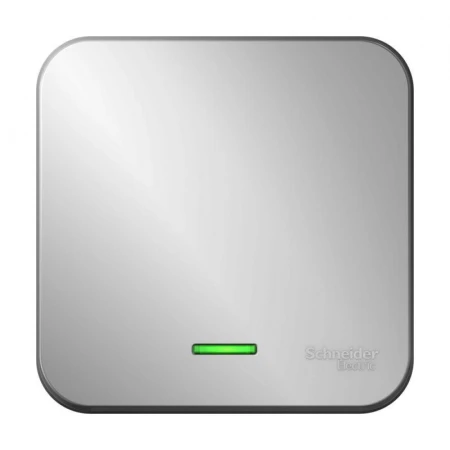 Выключатель одноклавишный Systeme Electric Blanca 10A 250V с подсветкой алюминий BLNVA101113