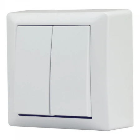 Выключатель двухклавишный Vesta-Electric Mega белый FVK030201BEL