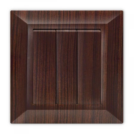 Выключатель трехклавишный Vesta-Electric Roma Mebel коричневый FVK010301FRN