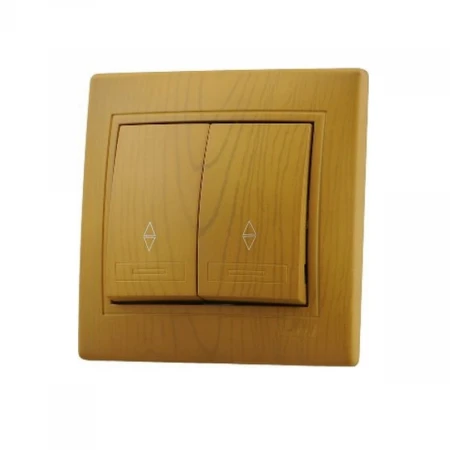 Выключатель проходной двойной Lezard Mira ольха 701-0701-106