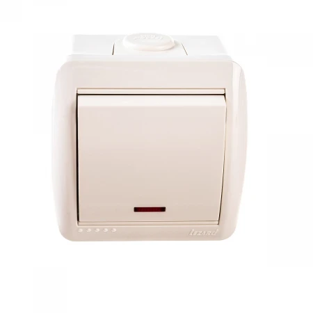 Выключатель с подсветкой Lezard Nata кремовый 710-0300-111