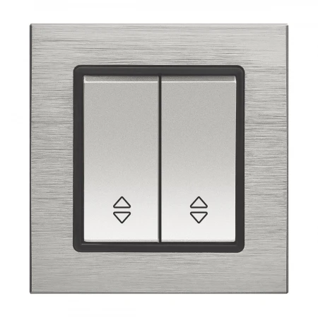 Выключатель двуклавишный проходной Vesta-Electric Exclusive Silver Metallic серебро FVK050307SER
