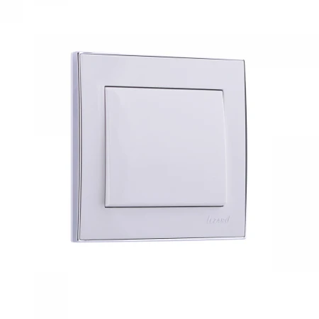 Выключатель Lezard Rain белый с бок. вставкой хром 703-0225-100