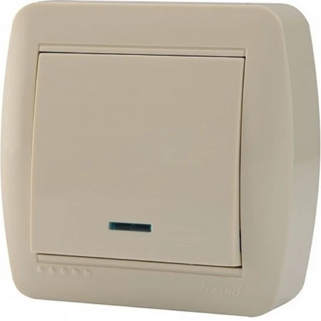 Выключатель с подсветкой Lezard Demet кремовый 711-0300-111