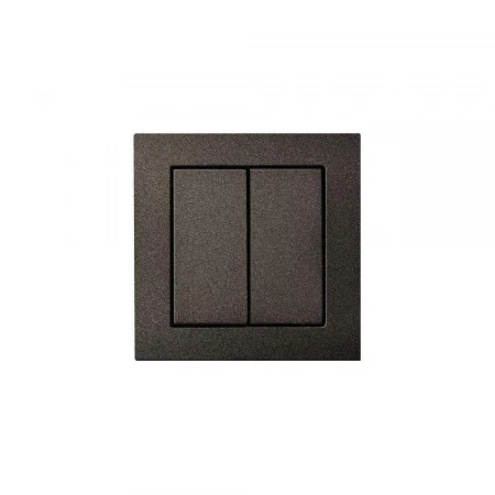 Выключатель двухклавишный Liregus Epsilon антрацит 28-103