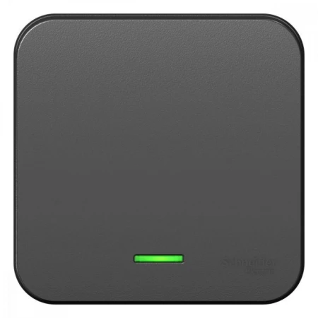 Выключатель одноклавишный Systeme Electric Blanca 10A 250V с подсветкой антрацит BLNVA101116