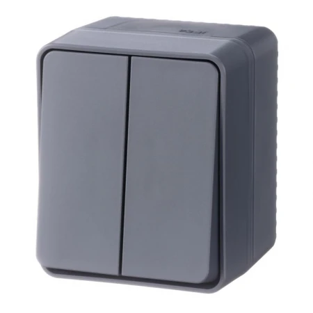 Выключатель двухклавишный Systeme Electric AtlasDesign 10A 250V антрацит ATN544051