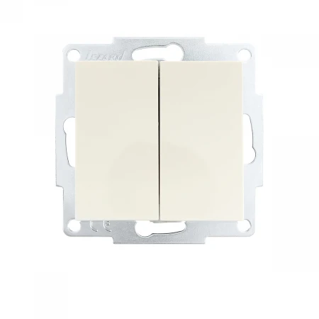 Выключатель двойной Lezard Vesna кремовый 742-0388-101