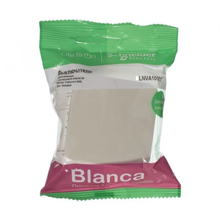 Выключатель одноклавишный Systeme Electric Blanca 10A 250V бежевый BLNVA101017