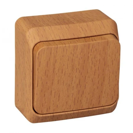 Выключатель одноклавишный Systeme Electric Этюд 10A 250V бук BA10-001T