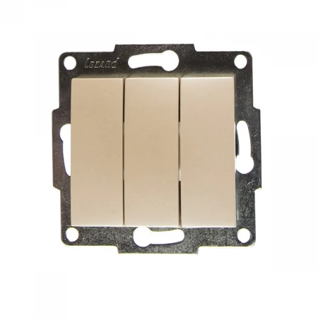 Выключатель тройной Lezard Karina белый жемчуг 707-3088-109