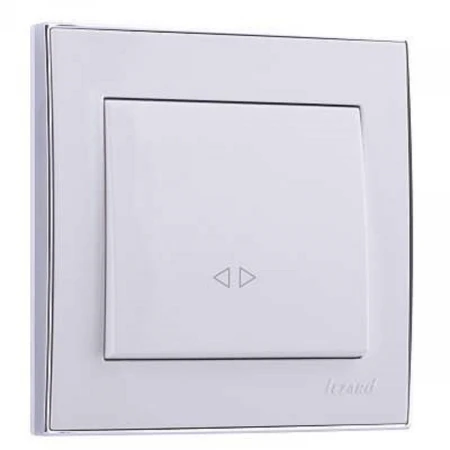 Выключатель промежуточный Lezard Rain белый с бок. вставкой хром 703-0225-107