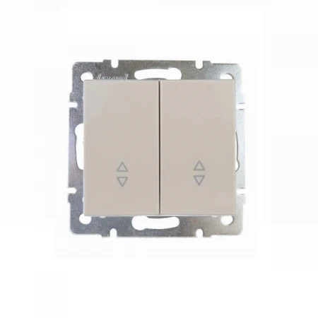 Выключатель проходной двойной Lezard Rain кремовый 703-0388-106