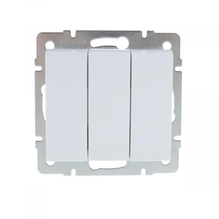 Выключатель тройной Lezard Rain белый 703-0288-109