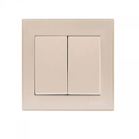 Выключатель двойной Lezard Rain белый жемчуг 703-3030-101